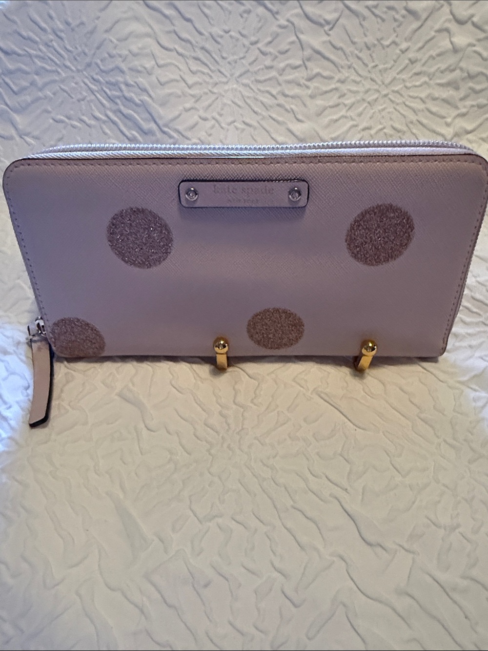 kate spade Pink Polka dot zip-around wallet